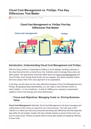 Cloud Cost Management vs. FinOps: Five Key Differences That Matter