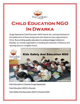 Child Education NGO In Dwarka