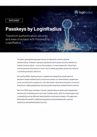 How Passkeys by LoginRadius Enhance Your Login Security