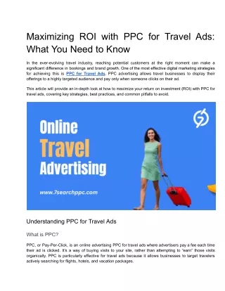 Maximizing ROI with PPC for Travel Ads_ What You Need to Know
