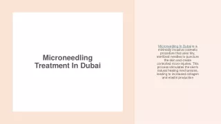 Microneedling Treatment In Dubai