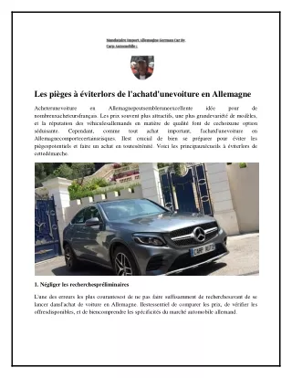 Les pièges à éviterlors de l'achatd'unevoiture en Allemagne