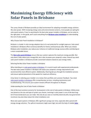 Maximizing Energy Efficiency with Solar Panels in Brisbane-compressed