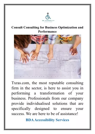 Consult Consulting for Business Optimization and Performance