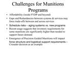 Challenges for Munitions Programs