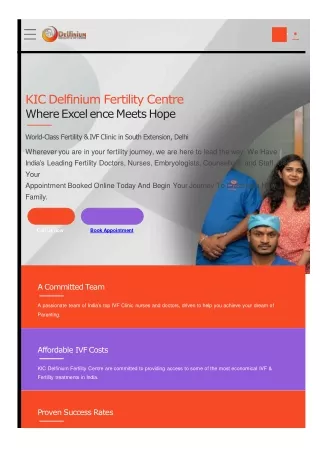 KIC Delfinium Fertility | IVF Clinic in South Extension, Delhi