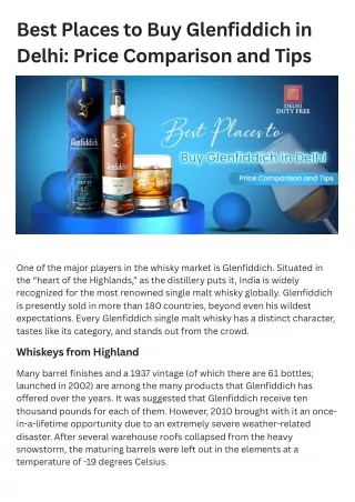 Best Places to Buy Glenfiddich in Delhi