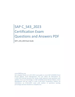 SAP C_S43_2023 Certification Exam Questions and Answers PDF