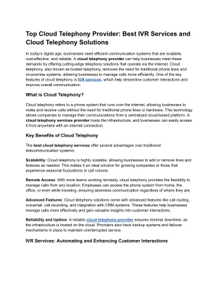 Top Cloud Telephony Provider_ Best IVR Services and Cloud Telephony Solutions.docx