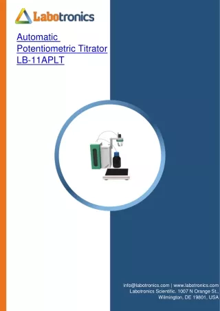 Automatic Potentiometric Titrator Gross weight 8 kg