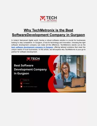 TechMetronix - Best SoftwareDevelopment Company in Gurgaon