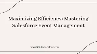 Enhance Your Events with Salesforce Event Management |360 Degree Cloud