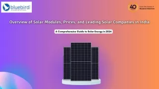 Overview of Solar Modules, Prices, and Leading Solar Companies in India