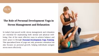 The Role of Personal Development Yoga in Stress Management and Relaxation