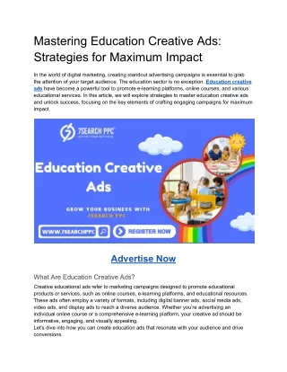 Mastering Education Creative Ads_ Strategies for Maximum Impact