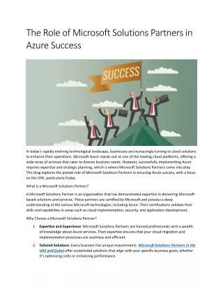 The Role of Microsoft Solutions Partners in Azure Success