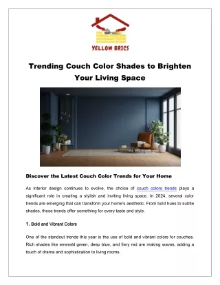 7 Trending Couch Color Shades to Brighten Your Living Space