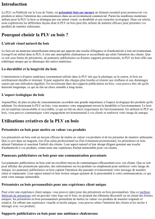 La PLV en bois : un moyen efficace de présenter vos produits de manière séduisan