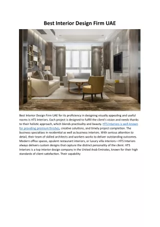 Best Interior Design Firm UAE
