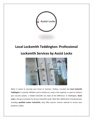 Locksmiths Richmond | Assist Locks - Emergency Locksmith Richmond TW9 TW10