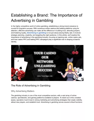 Establishing a Brand_ The Importance of Advertising in Gambling