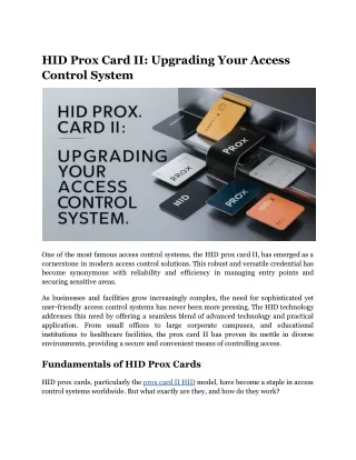 HID Prox Card II_ Upgrading Your Access Control System