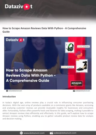 How to Scrape Amazon Reviews Data With Python - A Comprehensive Guide