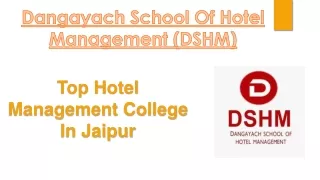 Top Hotel Management College In Jaipur