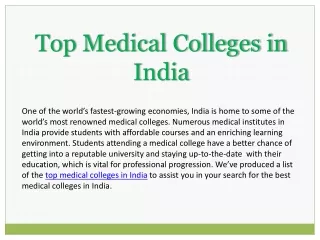 Best 5 Medical Colleges in India Your Guide to Premier Medical Education