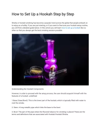 How to Set Up a Hookah Step by Step