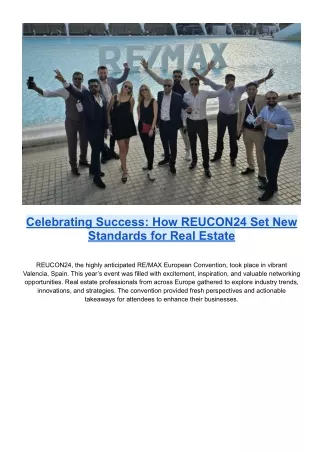 Celebrating Success_ How REUCON24 Set New Standards for Real Estate