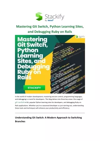 Mastering Git Switch, Python Learning Sites, and Debugging Ruby on Rails