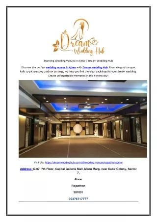 Stunning Wedding Venues in Ajmer | Dream Wedding Hub
