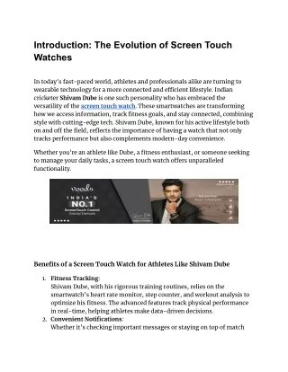 Introduction_ The Evolution of Screen Touch Watches