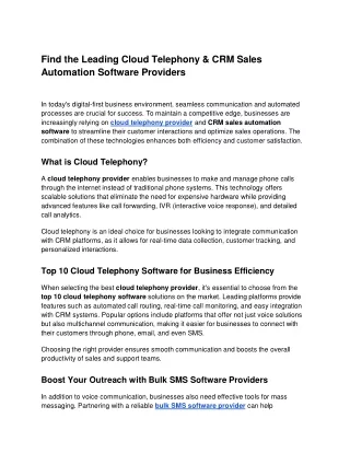 Find the Leading Cloud Telephony & CRM Sales Automation Software Providers - Google Docs (1)