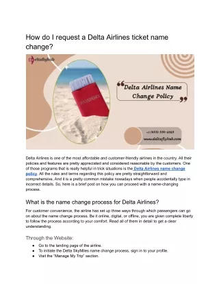 How do I request a Delta Airlines ticket name change