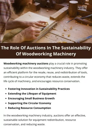 The Role Of Auctions In The Sustainability Of Woodworking Machinery