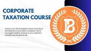Are You Searching For Corporate Taxation Course