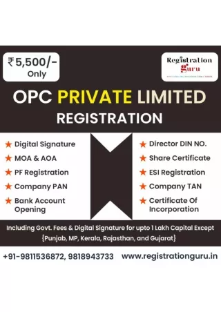 OPC Registration in India
