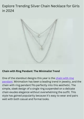 Explore Trending Silver Chain Necklace for Girls in 2024