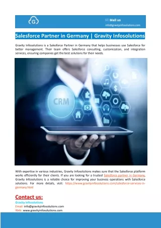 Salesforce Partner in Germany-Gravity Infosolutions