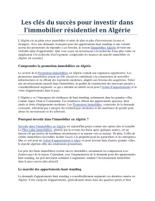Les clés du succès pour investir dans l