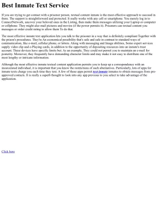 Very best Inmate Textual content Service