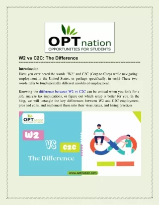 W2 vs C2C-The Difference