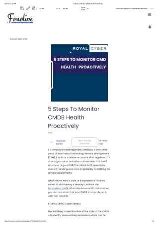 5 Steps to Monitor CMDB Health Proactively