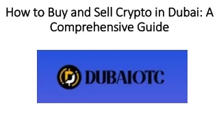 How to Buy and Sell Crypto in Dubai: A Comprehensive Guide