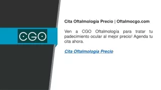 Cita Oftalmología Precio   Oftalmocgo.com