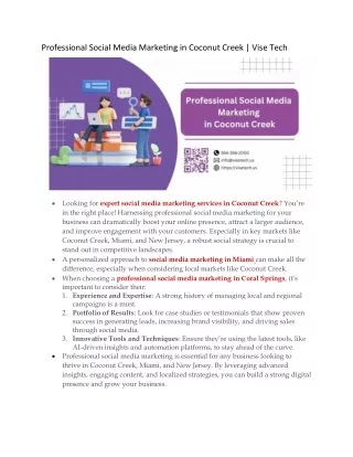 Professional Social Media Marketing in Coconut Creek