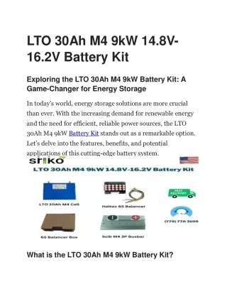 LTO 30Ah M4 9kW 14