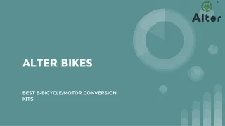 "Transform Your Ride with Alter E-Bicycles: Revolutionizing Urban Mobility"